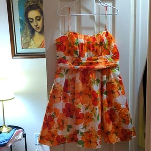Orange Floral Bridesmaid Dress
